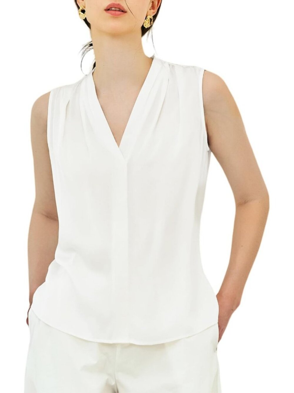 Elegant 19MM Mulberry Silk Sleeveless Blouse for Women - Chic & Stylish Top